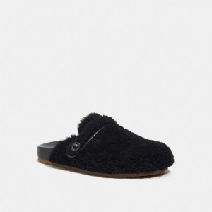 Black Men COACH® Clog In Shearling Sandals | NZ KOQ117