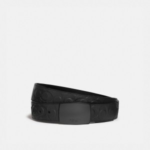 Black Men COACH® Plaque Buckle Cut To Size Reversible, 38 Mm Belt | NZ OKD264