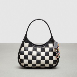 Black Women COACH® Ergo In Checkerboard Patchwork Upcrafted Leather Shoulder Bag | NZ HAL864
