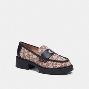 Black Women COACH® Leah In Signature Jacquard Loafer | NZ ZUI340