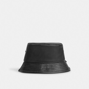 Black Women COACH® Leather Bucket Hat | NZ LIO638