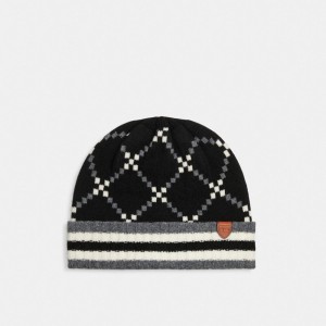 Black Women COACH® Signature Jacquard Beanie | NZ EBZ622