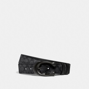 Black / Grey Men COACH® Sculpted C Buckle Cut To Size Reversible, 40 Mm Belt | NZ PJF265