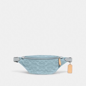 Blue Women COACH® Charter 7 In Signature Denim Belt Bags | NZ ILX731