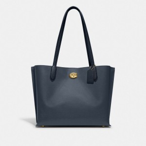Blue Women COACH® Willow In Colorblock Tote Bag | NZ BEW955