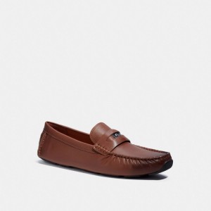 Brown Men COACH® Signature Coin Driver Casual Shoes | NZ AHX110