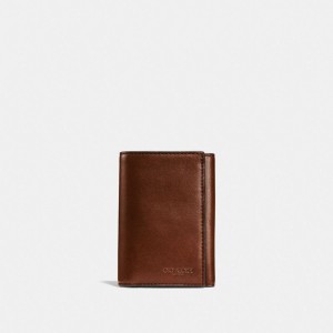 Brown Men COACH® Trifold Wallet | NZ RVQ252