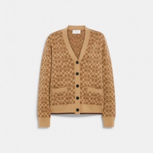 Brown Women COACH® Signature Cardigan Shirt | NZ TCL459