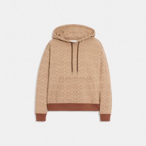 Brown Women COACH® Signature Shrunken Hoodie | NZ OKU420