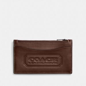 Coffee Women COACH® Zip With Badge Card Case | NZ LIZ757