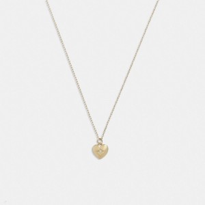 Gold Women COACH® 14 K Heart Pendant Necklace | NZ RVV571