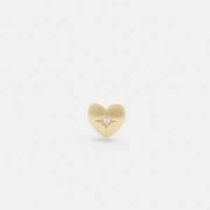 Gold Women COACH® 14 K Heart Single Stud Earrings | NZ KOS533