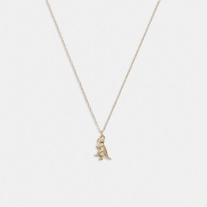 Gold Women COACH® 14 K Rexy Pendant Necklace | NZ YXN573