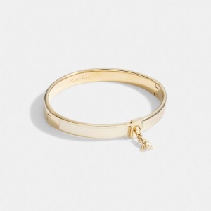 Gold Women COACH® Rexy Enamel Hinged Bangles | NZ RVN519