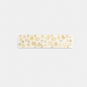 Gold Women COACH® Signature Resin Wide Barrette Hair | NZ EBC570