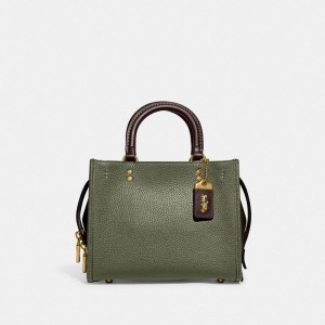 Green / Multicolor Women COACH® Rogue 25 In Regenerative Leather Shoulder Bag | NZ GSC894