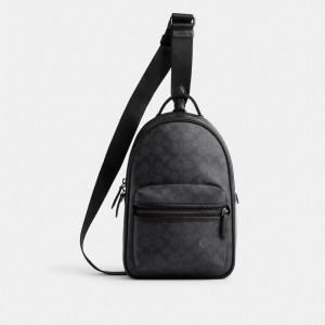 Grey Men COACH® Charter Pack In Signature Canvas Handbag | NZ VRW226