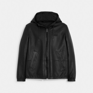 Grey / Black Men COACH® Reversible Leather Jacket | NZ UZG158