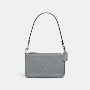 Grey / Blue Women COACH® Pouch With Signature Canvas Handbag | NZ PJL837