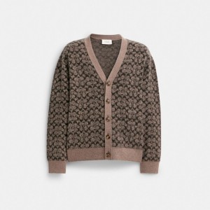 Grey / Multicolor Men COACH® Signature Cardigan T Shirts | NZ XYD183