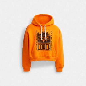 Orange Women COACH® The Lil Nas X Drop Cropped Pullover Hoodie | NZ AHO422