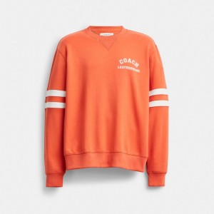 Orange Women COACH® Varsity Crewneck Hoodie | NZ DFA424