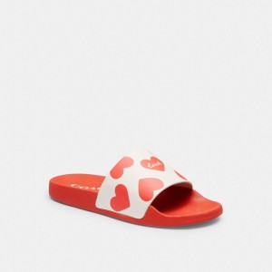 Red Women COACH® Udele Sport Slide With Valentine's Print Sandals | NZ RVR363