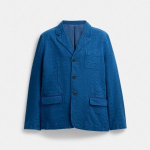 Royal / Blue Men COACH® Denim Blazer Coat | NZ ILQ144