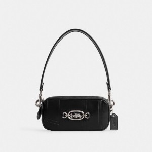 Silver / Black Women COACH® Avery In Patchwork Shoulder Bag | NZ VNZ 857