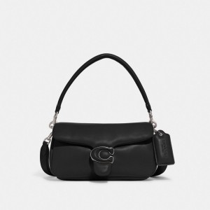 Silver / Black Women COACH® Pillow Tabby 26 Shoulder Bag | NZ AHK890