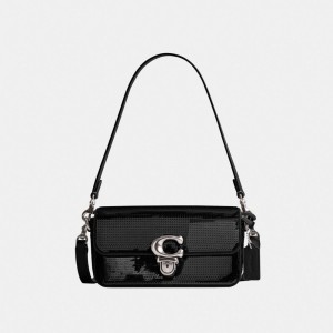 Silver / Black Women COACH® Studiouette With Sequins Crossbody Bag | NZ MQA802