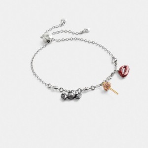 Silver / Multicolor Women COACH® Mini Candy Slider Bracelet | NZ PJR525