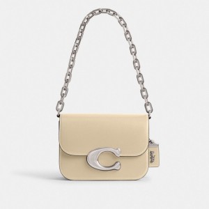 Silver / White Women COACH® Idol Shoulder Bag | NZ OKM871