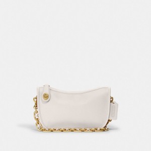 White Women COACH® Swinger With Chain Shoulder Bag | NZ VRE902
